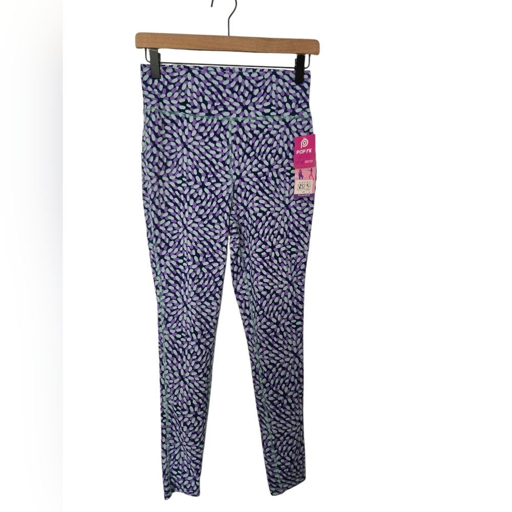 POP Fit Women's Vibrant Purple Crop Top And Leggings Set Size Medium - Picture 6 of 6